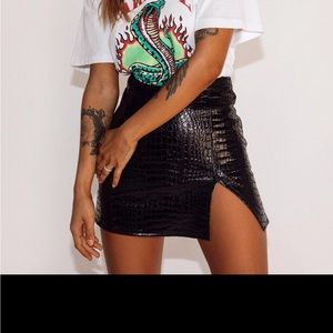 Princess Polly black leather mini skirt